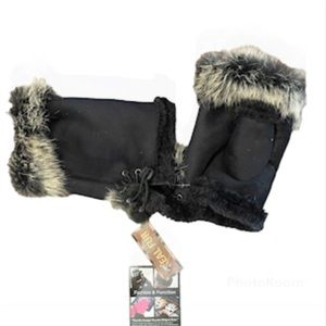 Brand New Suede & Real Fur Glovelets